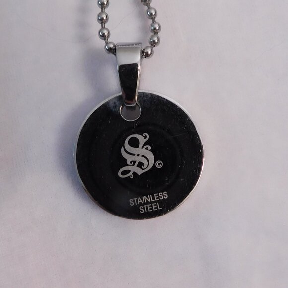 Men's Simmons Stainless Steel Necklace with 10 Diamonds - Picture 3 of 5